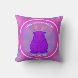 Almofada Eu Quero um Hipopótamo para o Natal-Roxo-Personali