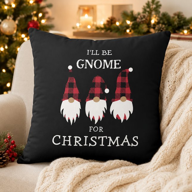 Almofada Eu serei Gnome no Natal (I'll be Gnome for Christmas Throw Pillow)
