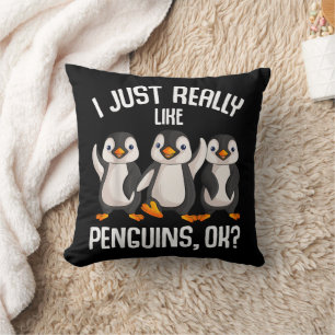 Almofada Eu Só Realmente Gosto de Pinguins Crianças Meninas