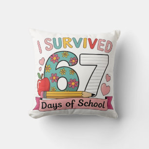 Almofada Eu Sobrevivi 67 Dias de Escola Engraçado 67 Profes