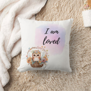 Almofada Eu Sou Amado Kids Room Owl Air Balloon Positivo