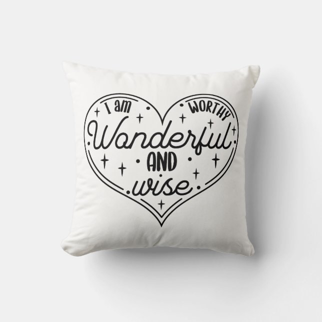 Almofada Eu sou digno de maravilha e sábio (Frente)