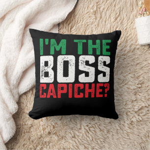 Almofada Eu Sou o Chefe Capiche Divertido Italiano