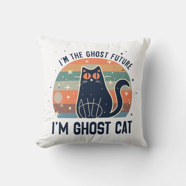 ALMOFADA EU SOU O FUTURO FANTASMA, GATO FANTASMA (Frente)
