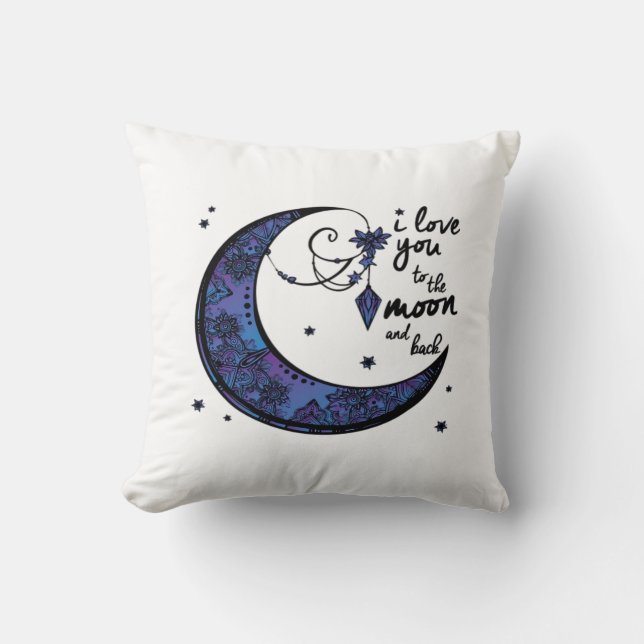 Almofada Eu Te Amo Até a Lua e de Volta Moderno Clássico De (Frente)