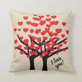 Almofada Eu te amo design bonito das árvores de amor