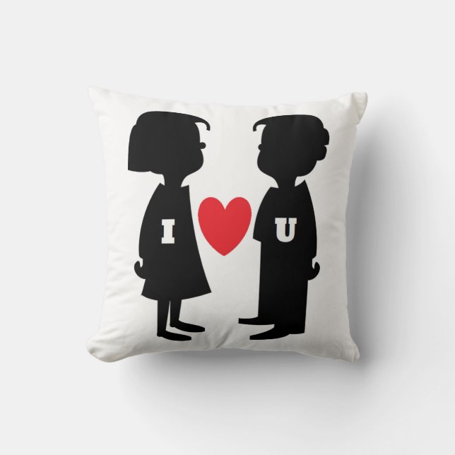 ALMOFADA "EU TE AMO" GAROTO E GAROTA (Frente)