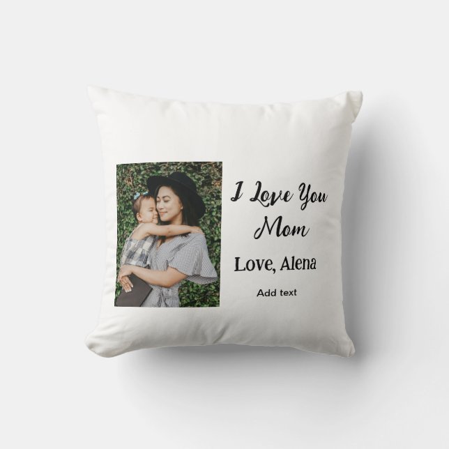 Almofada Eu te amo mãe dia de as mães elegante adicionar te (Frente)