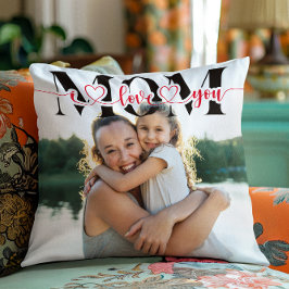 Almofada Eu Te Amo Mãe Foto Da Tipografia Do Coração Vermel