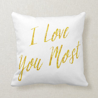 Almofada Eu Te Amo Mais, Citando O Dourado Faux Glitter Met