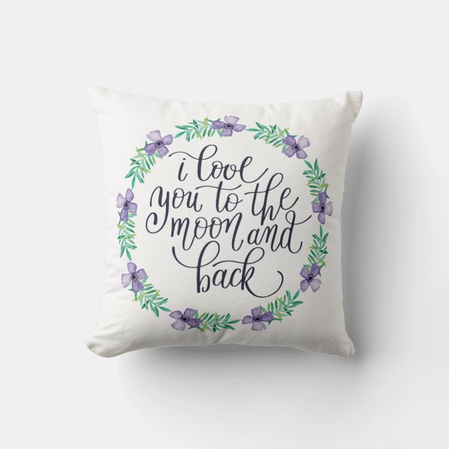 Almofada Eu te amo na lua e de volta (Frente)