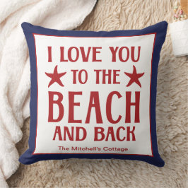 Almofada Eu te amo na praia e no verão costeiro