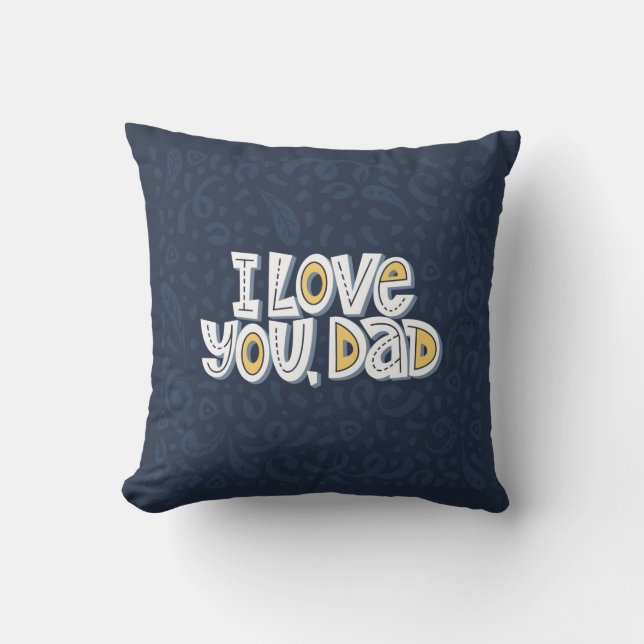 Almofada Eu te amo, pai. Bright lettering aspas no dar (Frente)