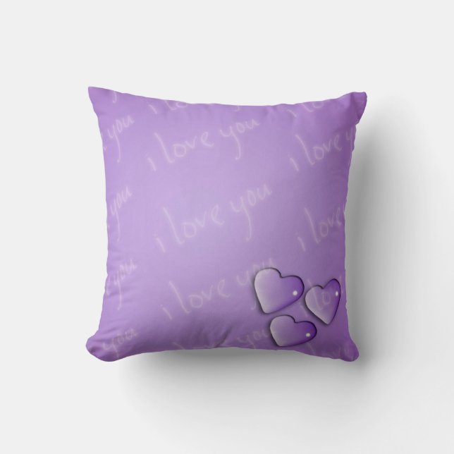 Almofada Eu te amo roxo (Frente)