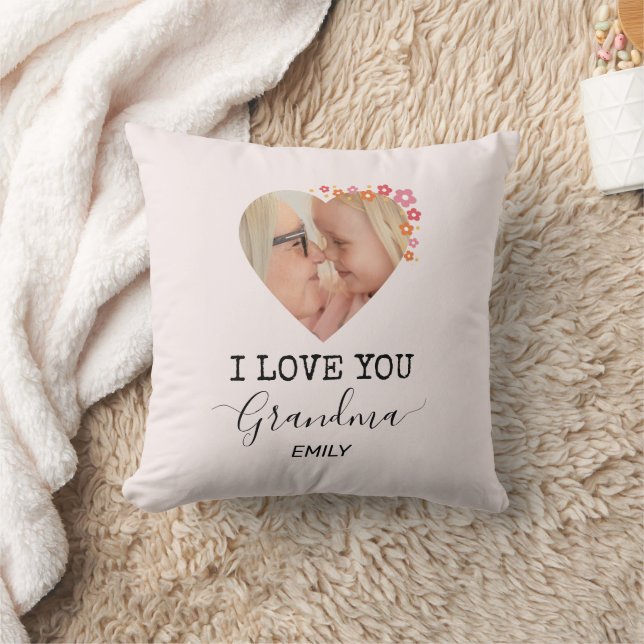 Almofada Eu Te Amo Vovó | Travesseiro Personalizado com Fot (Cobertor)