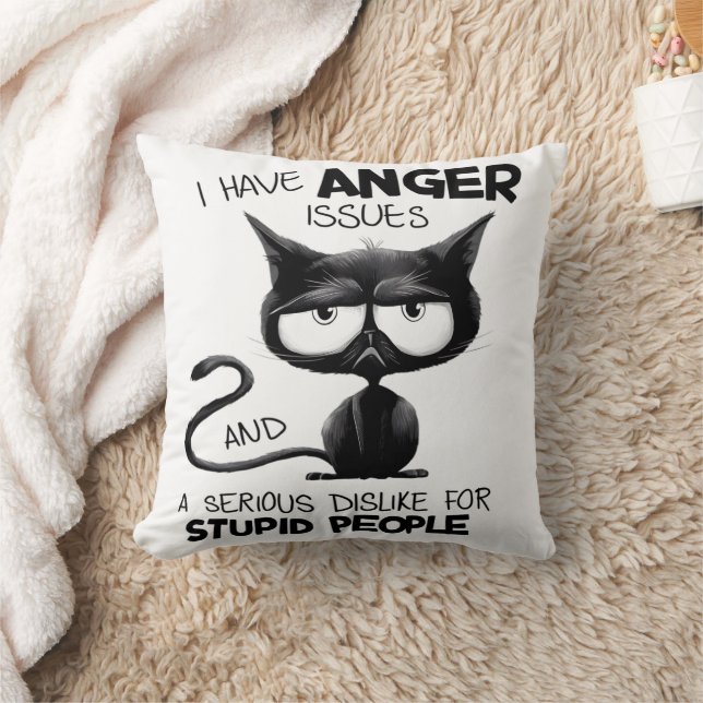 Almofada Eu Tenho Problemas de Raiva Presente Divertido par (Cobertor)