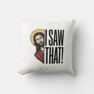 Almofada Eu Vi Esse Engraçado Olhar Religioso Design Gráfic