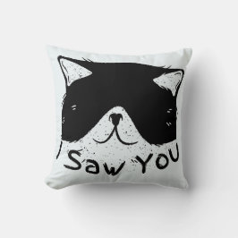 Almofada Eu Vi Você Gato Engraçado | Gato Preto | Meme de G