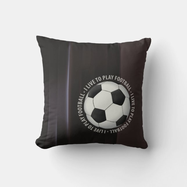 Almofada Eu vivo para jogar o fanático do futebol (Frente)