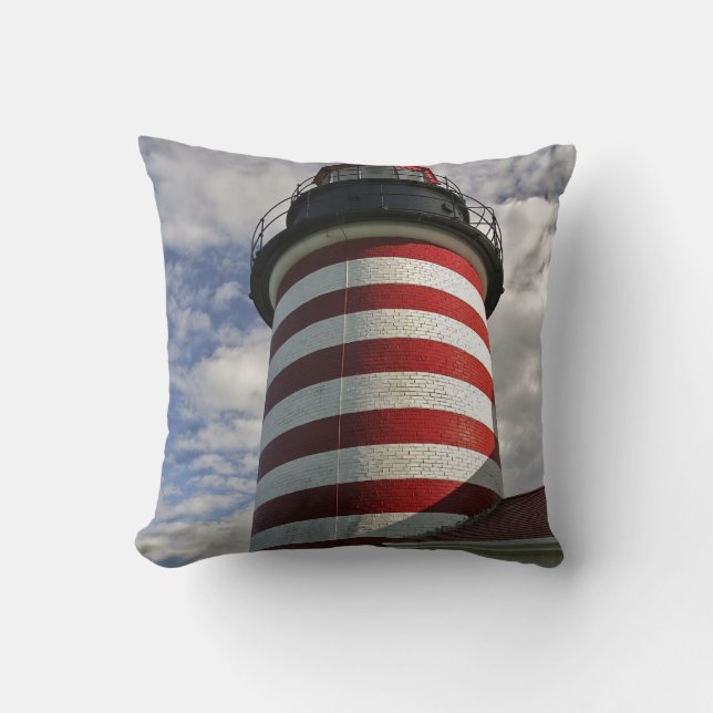 Almofada EUA, Maine, Lubec. Farol West Quoddy Head (Frente)