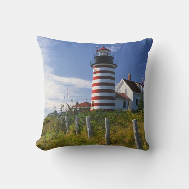 Almofada EUA, Maine, Lubec. Farol West Quoddy Head (Frente)