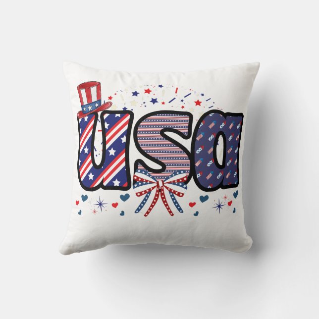 Almofada EUA Orgulho de Chapéu e Arco Tee (Verso)