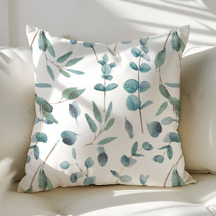 Almofada Eucalipto Verde Floral Chic Moderno