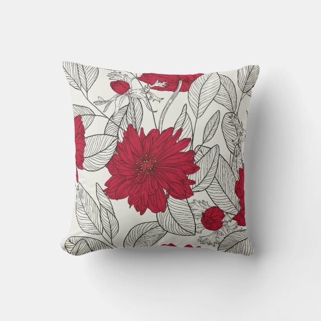 Almofada Eucalyptus Anemone Floral Art (Frente)