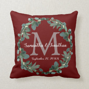 Almofada Eucalyptus Monograma Casamento Keepsael