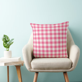 Almofada Eucalyptus Pink & White Gingham Check