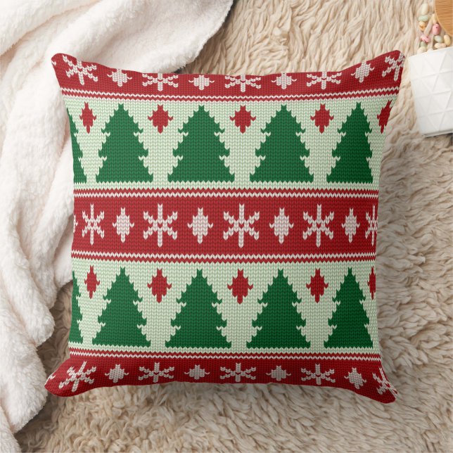 Almofada Evergreens & Snowflakes Knit (Cobertor)