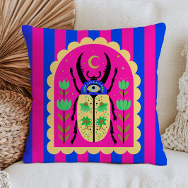Almofada Evil Eye Beetle Celestial Insect Colorful Striped