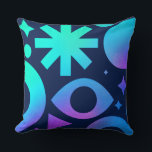 Almofada Evil Eye Throw Pillow Cosmic Teal Purple Mystical<br><div class="desc">Bold evil eye throw pillow featuring cosmic teal purple mystical geometric design — the most powerfully symbolic and deeply extraordinary celestial home decor statement your living space has ever had the absolute pleasure of channeling! A commanding starburst asterisk in the most electrifying neon teal, a luminous all seeing eye in...</div>