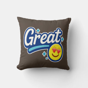 Almofada Excelente Apenas Vibes - Ame Olhos Emoji