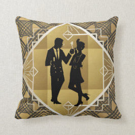Almofada Excelente Art Deco Gatsby Black Dourado Flapper Ca