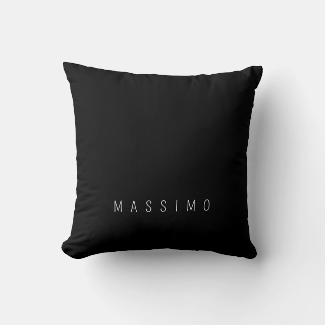 Almofada Exclusivo Nome Pessoal Clássico Preto Branco (Frente)
