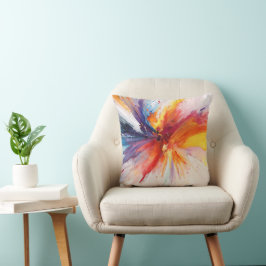 Almofada Explicação da pintura de Abstrato de Aquarela