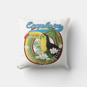 Almofada Explore o logotipo do viagem do Placencia Belize