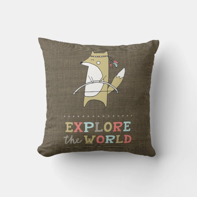 Almofada Explore o World Boho Fox Kids (Frente)