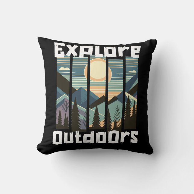Almofada Explore Outdoors Landschafts Grafik (Frente)