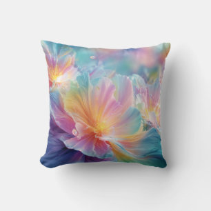Almofada Explosão floral cósmica abstrata em pastel