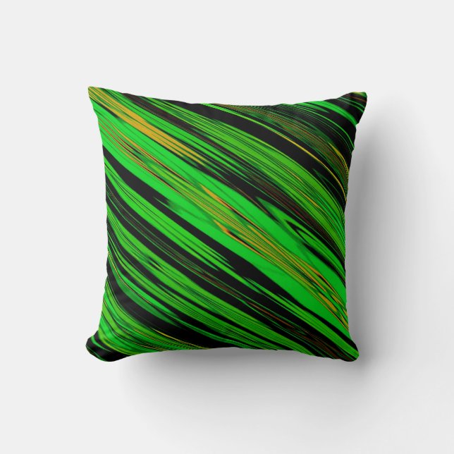 Almofada Explosão Verde Diagonal Única de Arte (Frente)