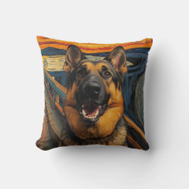 Almofada Expressionist Angst Painting German Shepherd