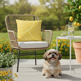 Almofada externa de 16x16 com estampa de limão Mey