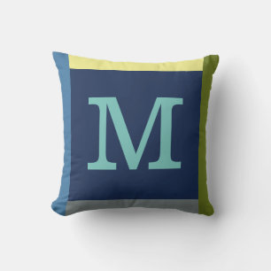 Almofada externa Monogram M com borda colorida