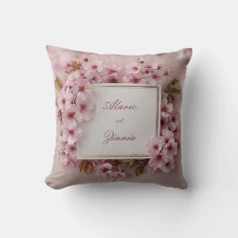 Almofada Exuberante Moldura Dourada de Flor de Cerejeira Ja