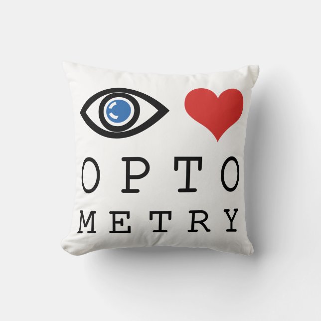 Almofada Eye Love Heart Optometry - Optometrista Tabela de  (Frente)