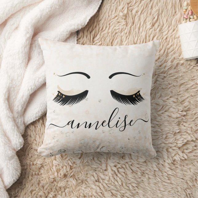 Almofada Eyelashes Dourados personalizados com Ouros (Cobertor)