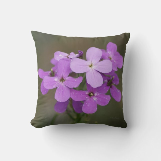 Almofada F19 Flores Roxas Chamas Foguete (Frente)