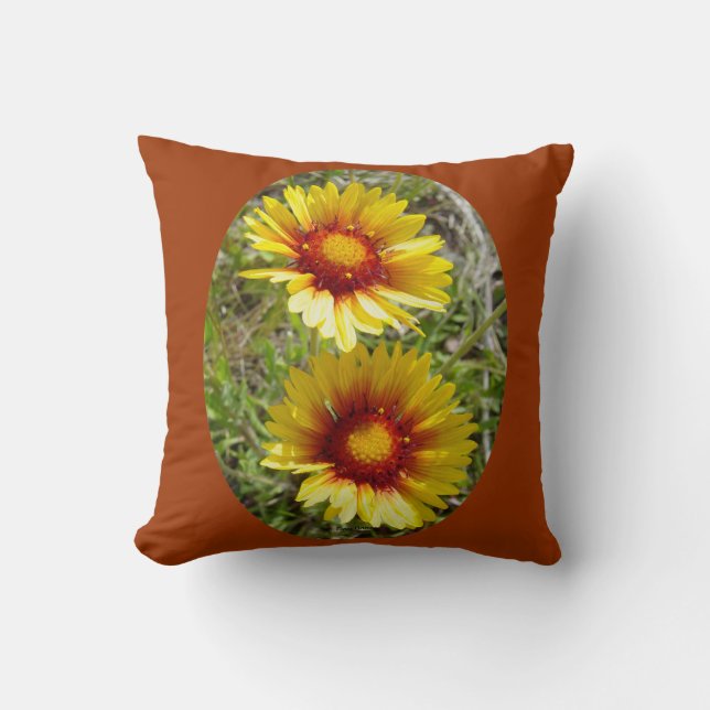 Almofada F25w Flores Silvestres Amarelas Gaillardia (Frente)